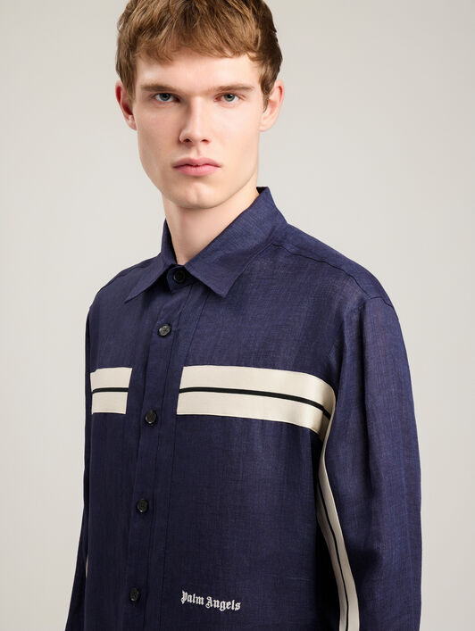 PALM ANGELS Classic Logo Trackshirt NAVY BLUE OFF WHITE PMGE04JS26FAB001