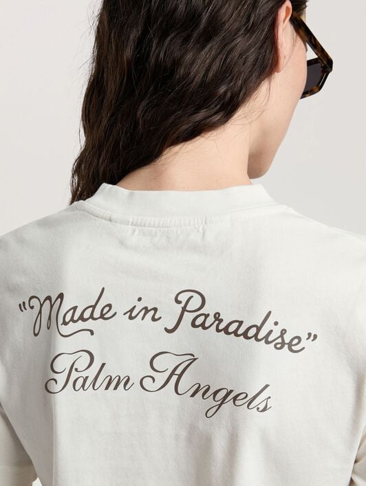 Paradise Regular T-Shirt PALM ANGELS Paradise Regular T-Shirt OFF WHITE - BROWN PAWAA06W26JR04