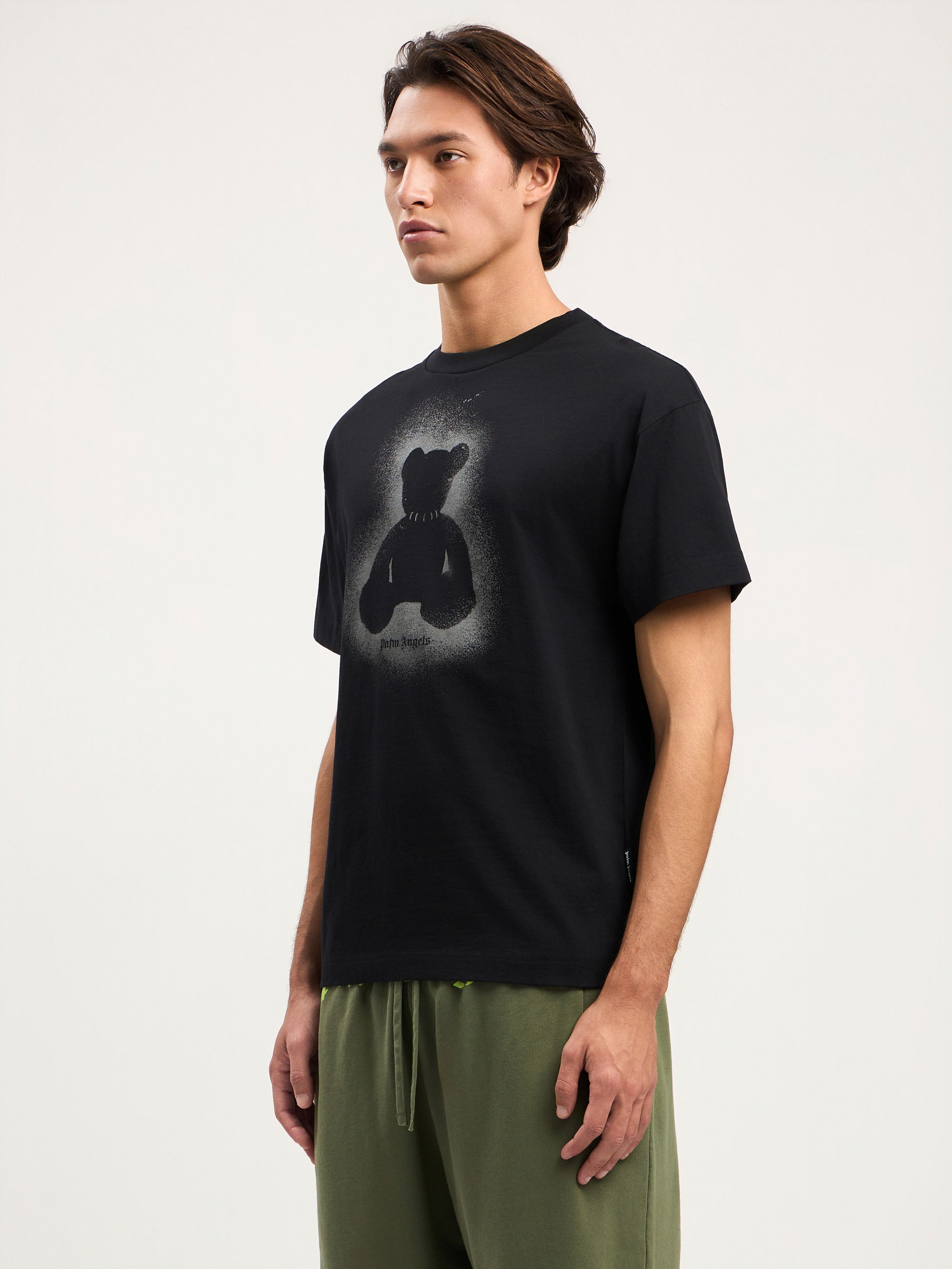 Spray Bear T-Shirt in BLACK DARK GREY for Men | Palm Angels®