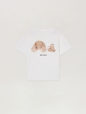 PALM ANGELS PALM ANGELS BEAR T-SHIRT S/S WHITE BROWN PGAA002C99JER003