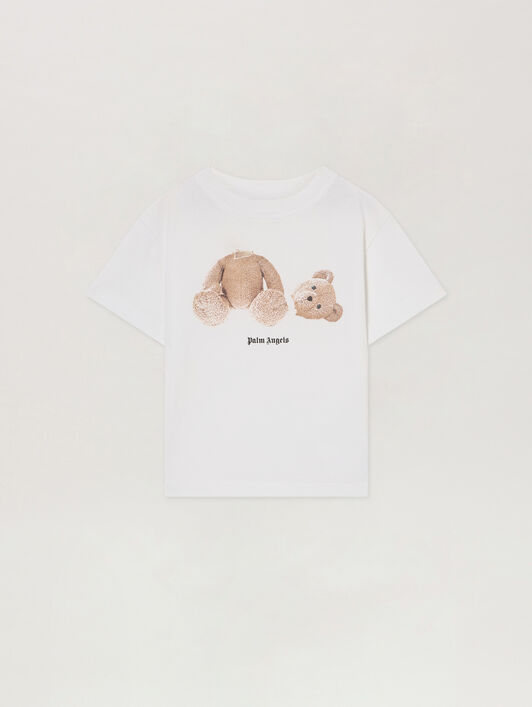 PALM ANGELS PALM ANGELS BEAR T-SHIRT S/S WHITE BROWN PGAA002C99JER003