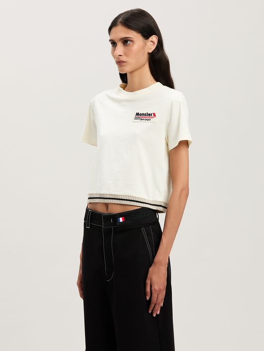 PALM ANGELS  Racing slim T-shirt Moncler x Palm Angels WHITE - BLACK PWAA076T25JER001