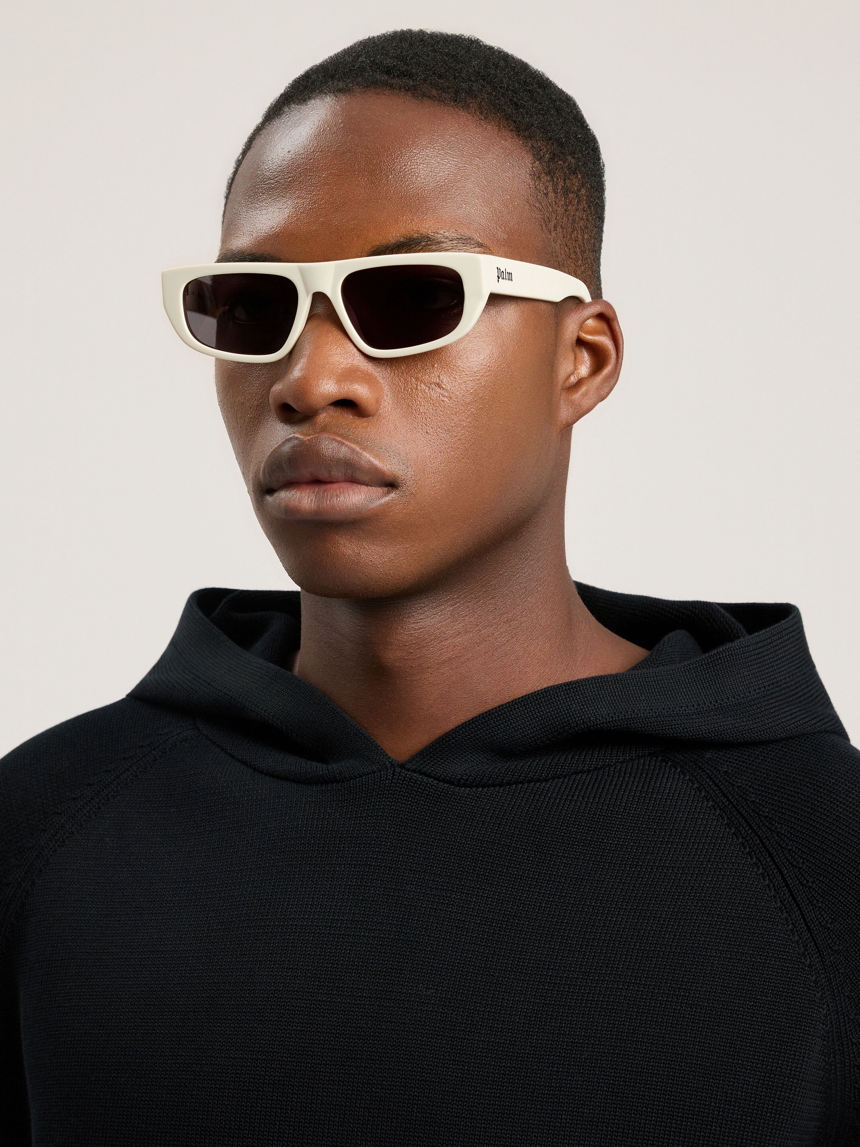Ventura Black Lens Sunglasses PALM ANGELS Ventura Black Lens Sunglasses SHINY WHITE PA1024010754