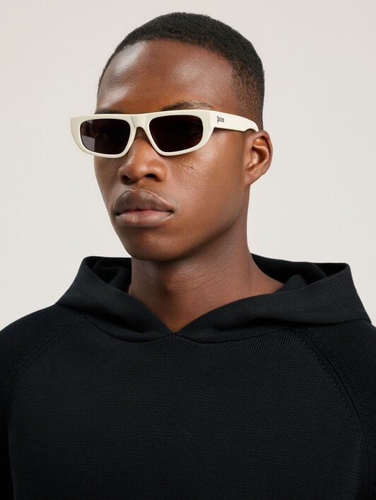 Ventura Black Lens Sunglasses PALM ANGELS Ventura Black Lens Sunglasses SHINY WHITE PA1024010754