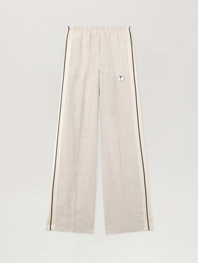 PALM ANGELS Tree Logo Track Pants BEIGE OFF WHITE PWCJ03CS26FAB001