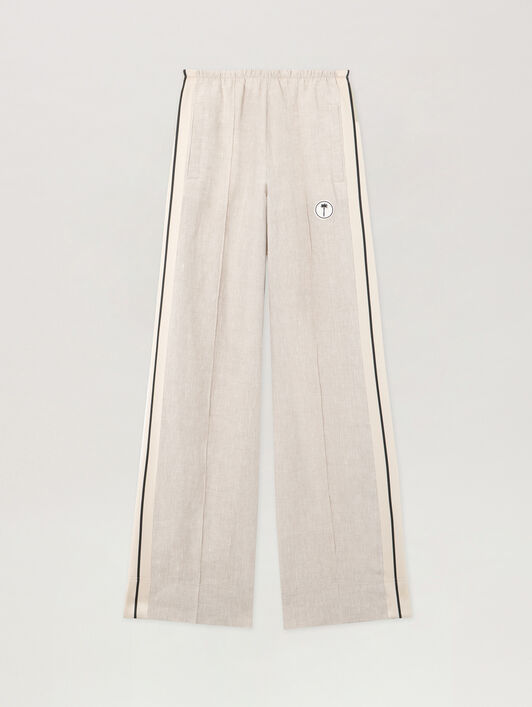 Tree Logo Track Pants PALM ANGELS Tree Logo Track Pants BEIGE OFF WHITE PWCJ03CS26FAB001