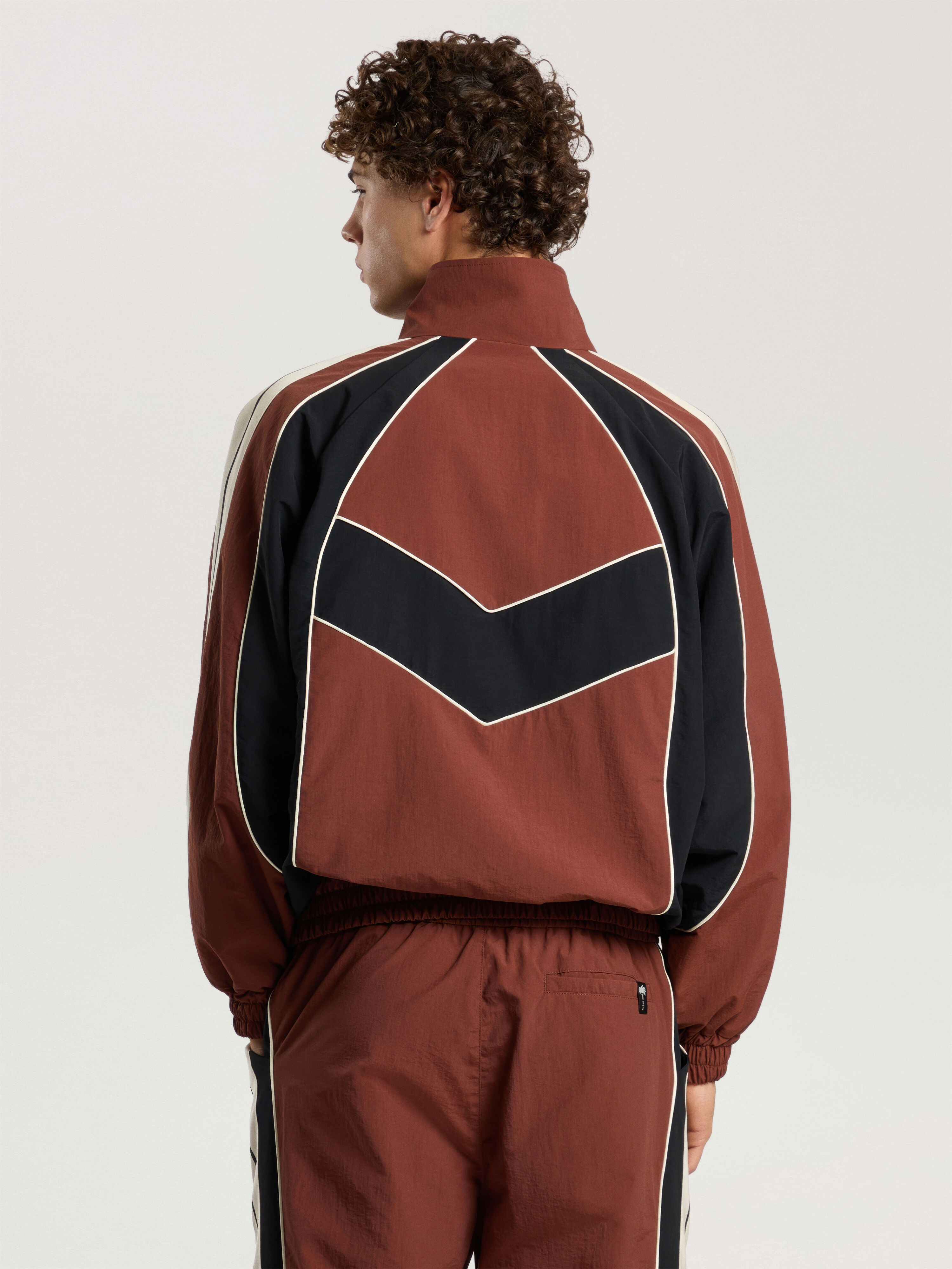 Hollywood Windbreaker Jacket PALM ANGELS Hollywood Windbreaker Jacket BROWN - BLACK PAMEB02F26FB01