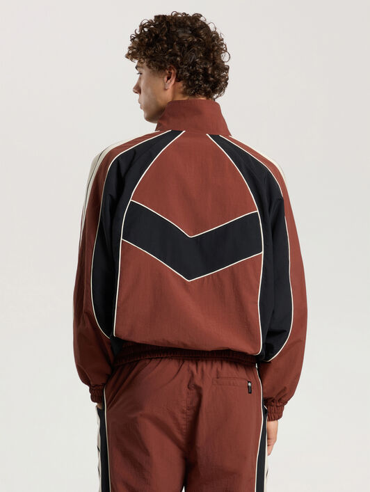 Hollywood Windbreaker Jacket PALM ANGELS Hollywood Windbreaker Jacket BROWN - BLACK PAMEB02F26FB01