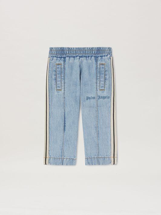 PALM ANGELS  Chambray Track pants BLUE BLUE PB4X001S25DEN001