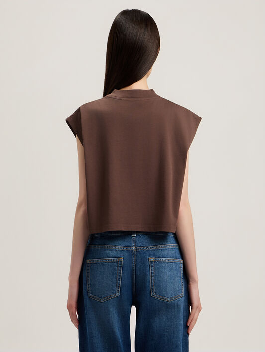 PALM ANGELS Spray Bear Boxy Tank Top BROWN PINK PWAC022S26JER001