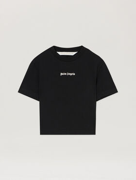 PALM ANGELS Classic Logo Baby T-Shirt BLACK OFF WHITE PWAA077S26JER001