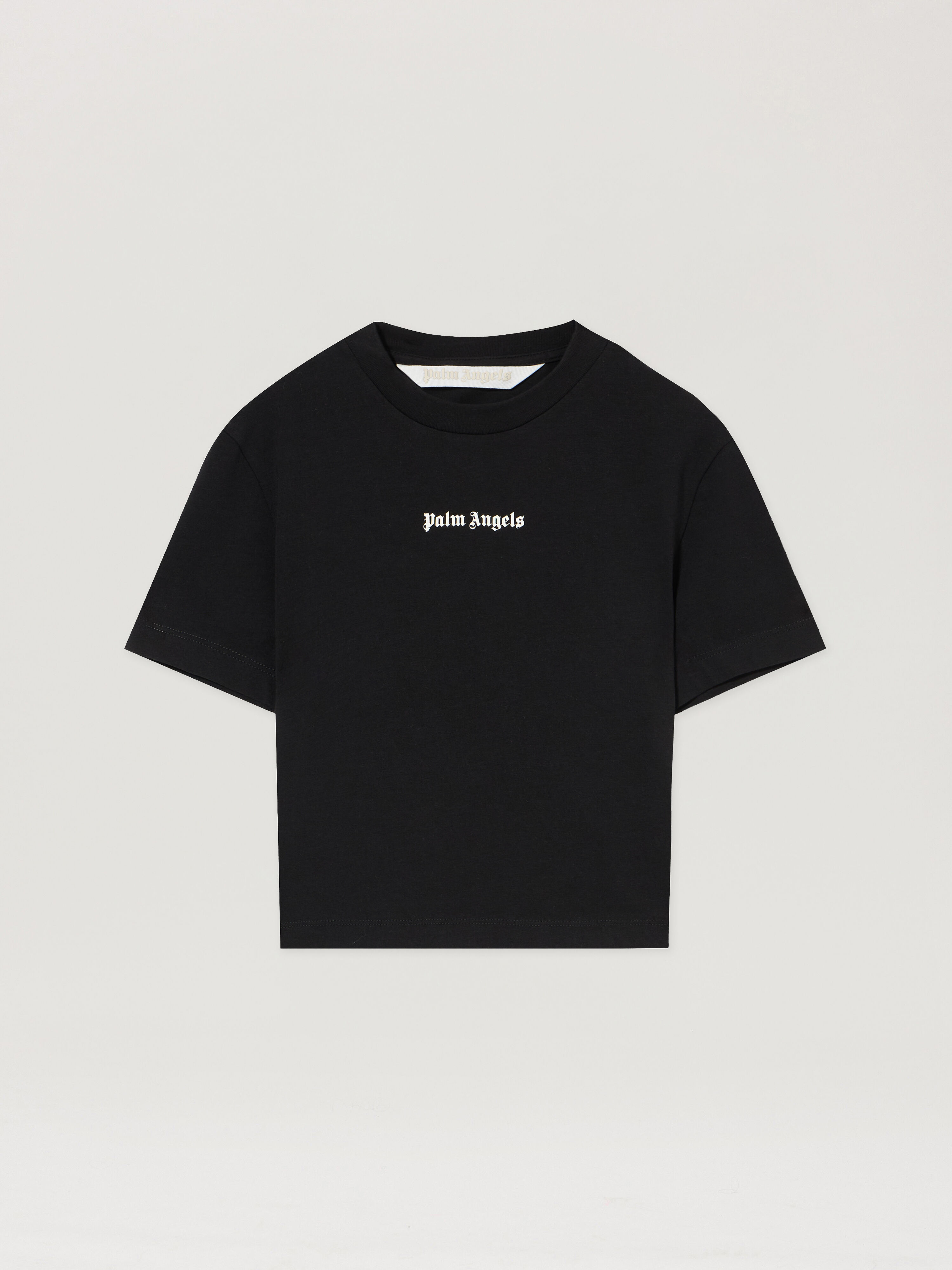 PALM ANGELS Classic Logo Baby T-Shirt BLACK OFF WHITE PWAA077S26JER001