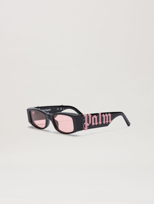 PALM ANGELS  Angel sunglasses BLACK - PEACH ORANGE PERI007C99PLA001
