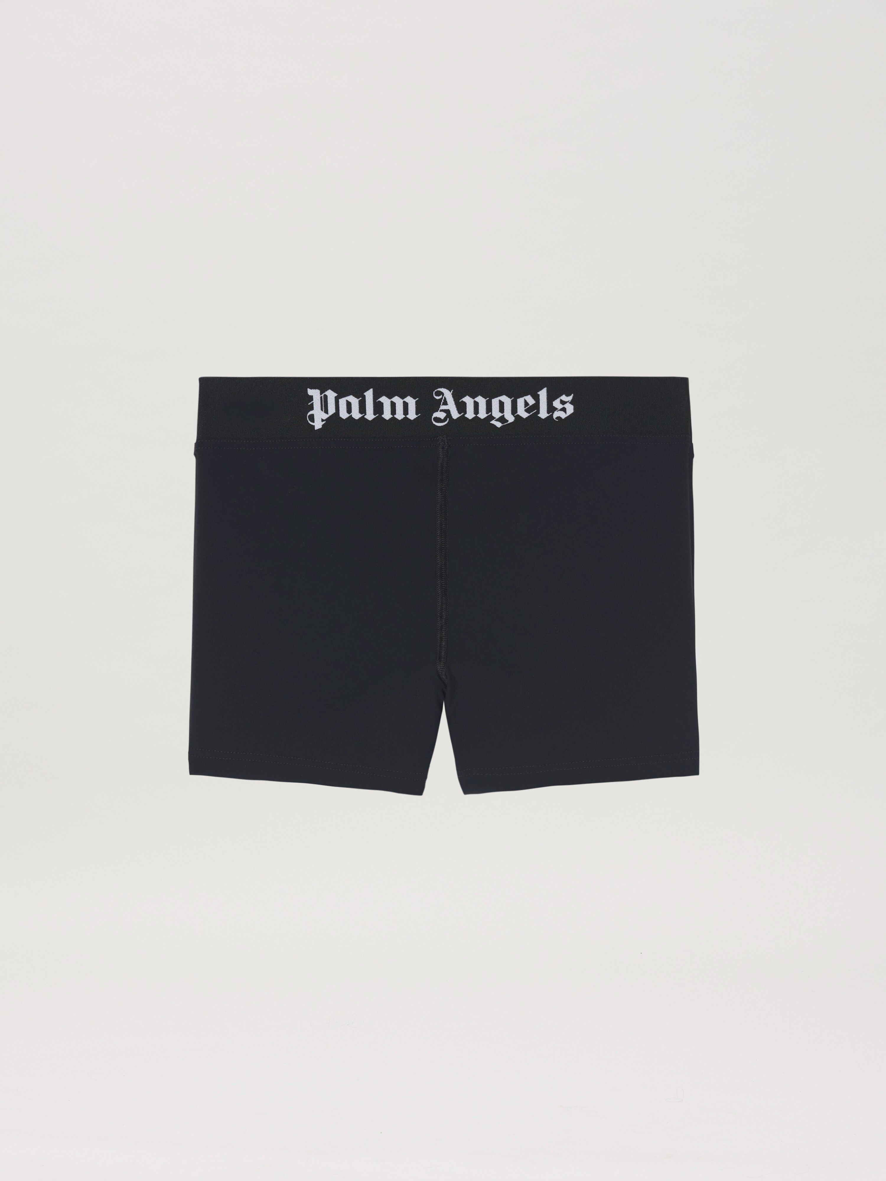 PALM ANGELS  Sport shorts with logo band BLACK WHITE PWVH010C99FAB001