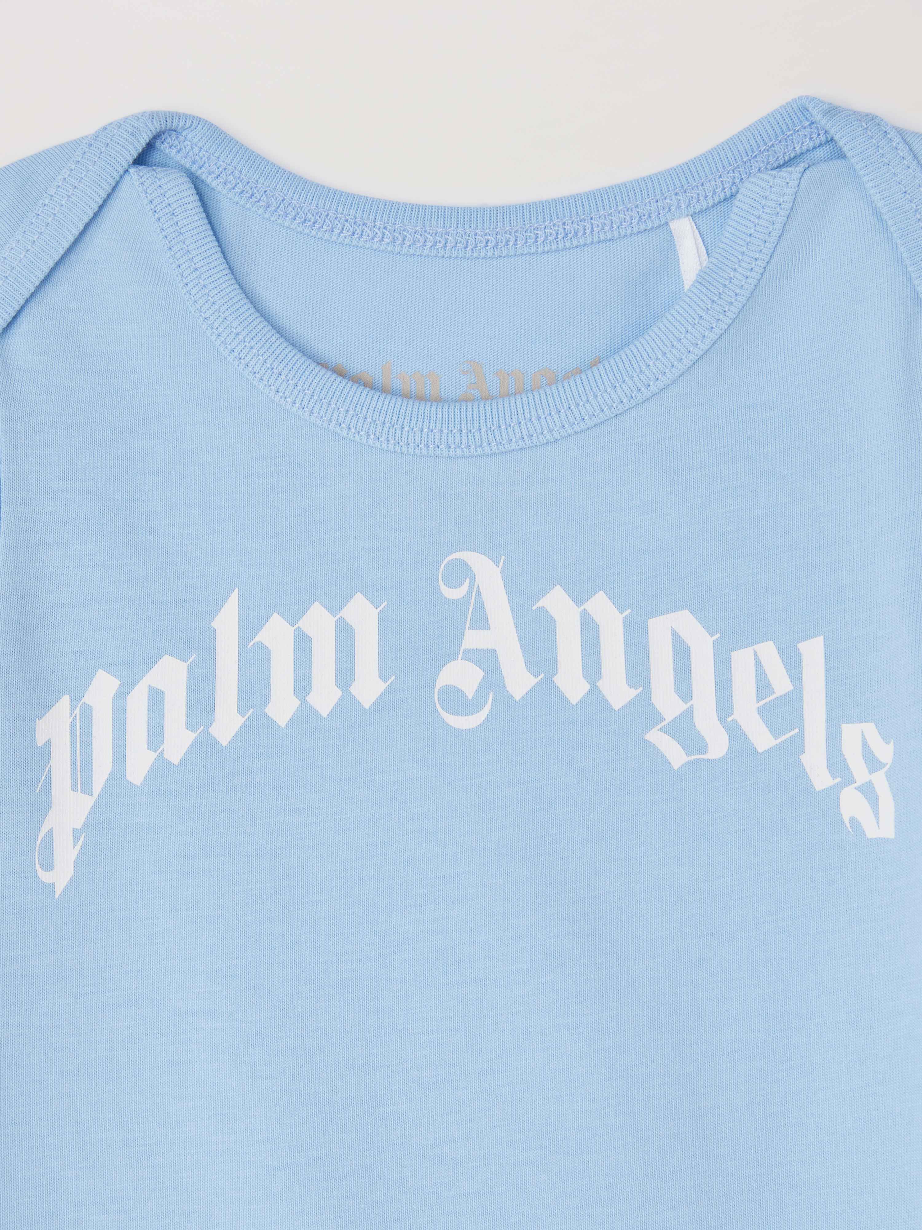 PALM ANGELS  3 Pack bodysuits LIGHT BLUE OFFWHITE PB2X017S25JER001