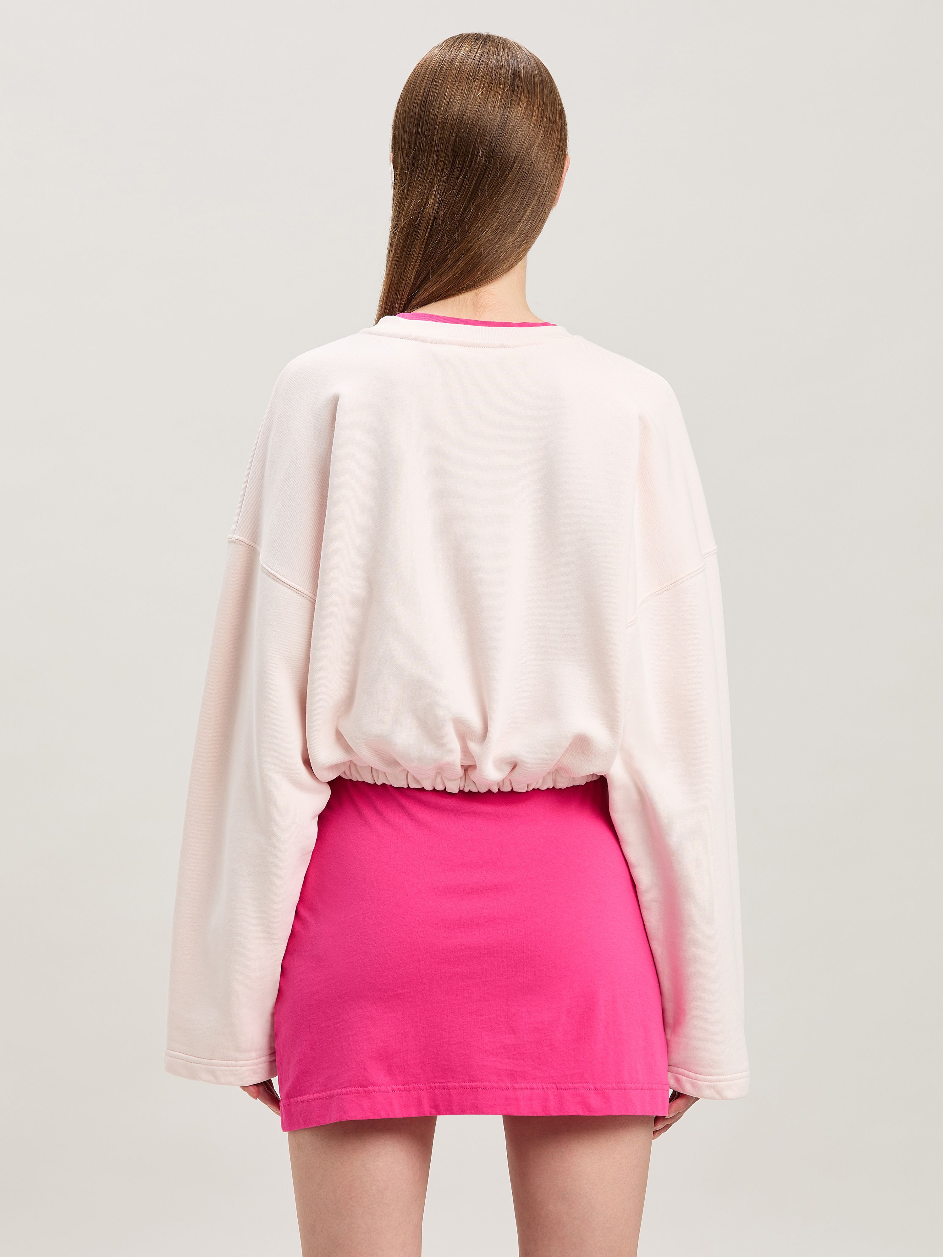 PALM ANGELS  Bold Logo Cropped sweatshirt SOFT PINK - FUCHSIA PWBA057S25FLE001