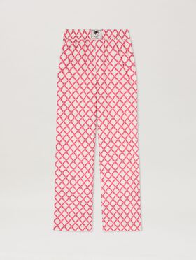 PALM ANGELS  Net logo Pants ORANGE - BLACK PWCA154S25FAB001