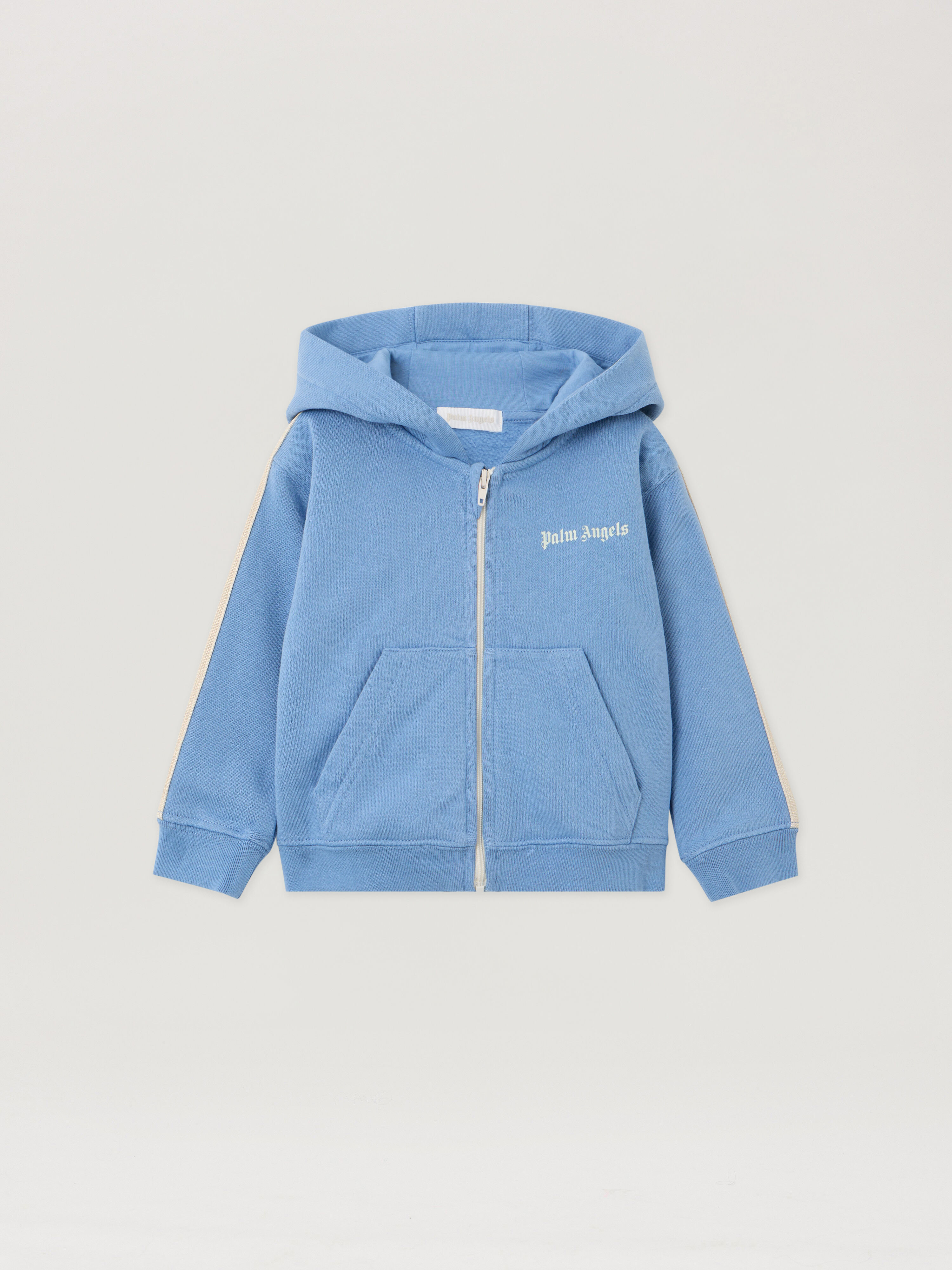 PALM ANGELS Pa New Track Hoodie Full Zip DUSTY BLUE - OFF WHITE PB3X003F25FLE001