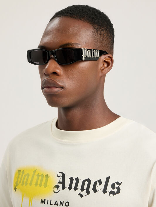 PALM ANGELS Angel Sunglasses SHINY BLACK PA1020100751
