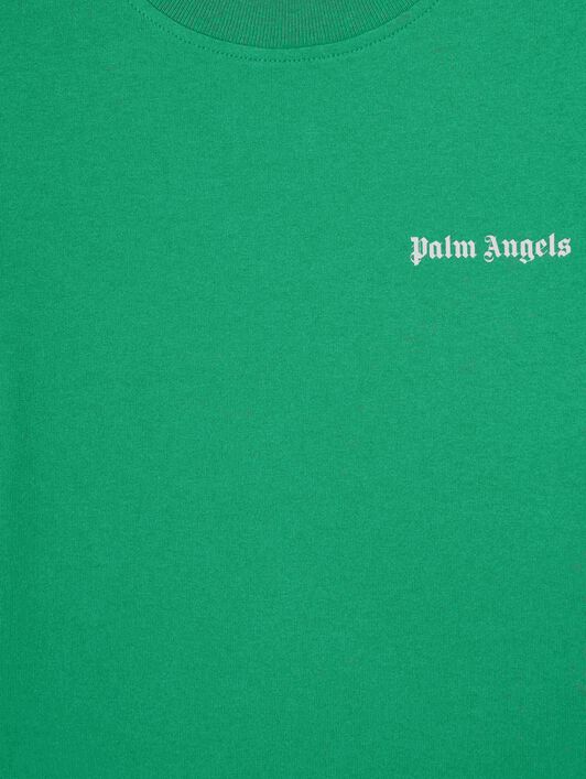 PALM ANGELS  Classic Logo Track T-shirt VERDE OFF WHITE PBAA011S25JER001