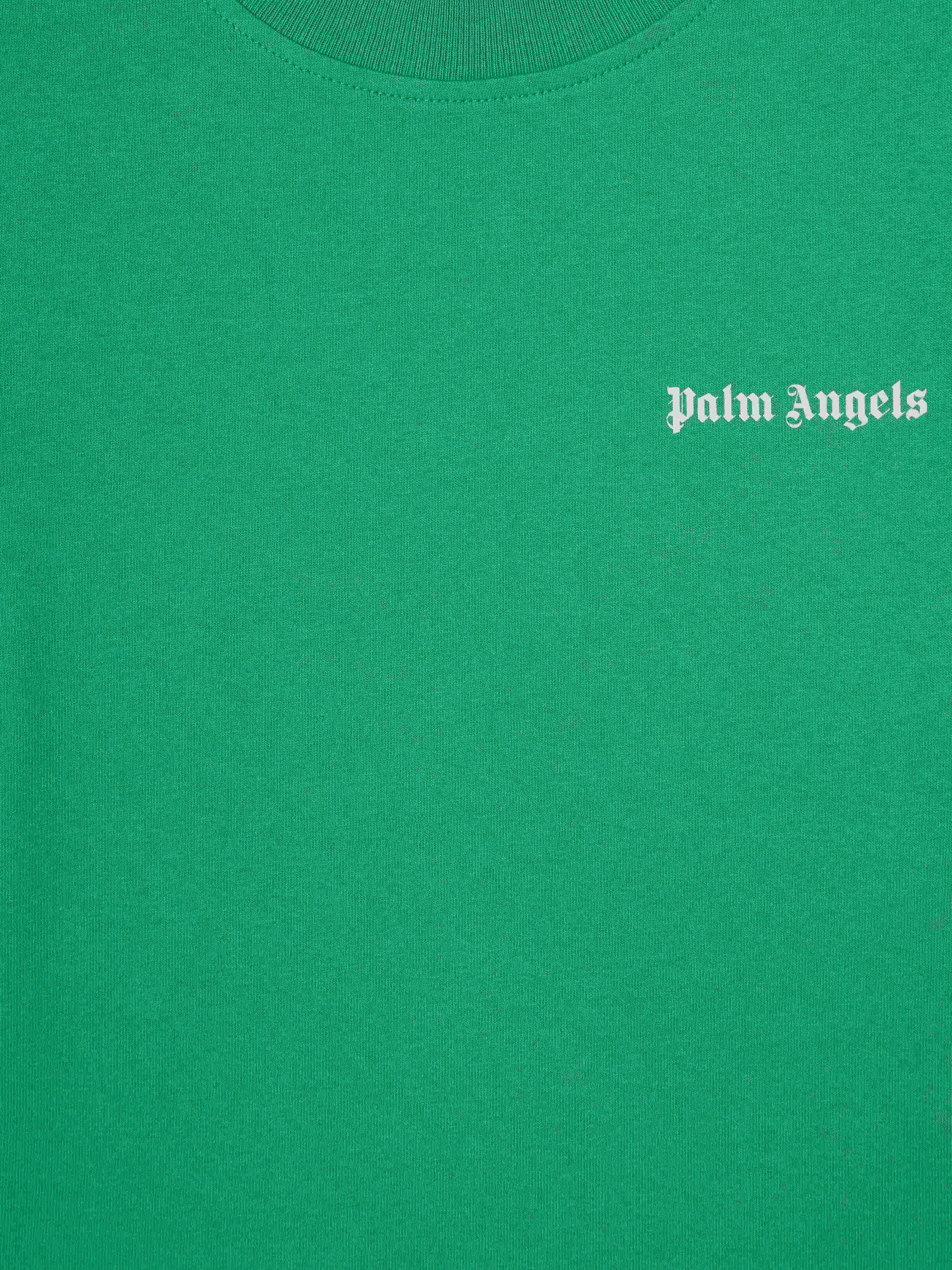 PALM ANGELS  Classic Logo Track T-shirt VERDE OFF WHITE PBAA011S25JER001