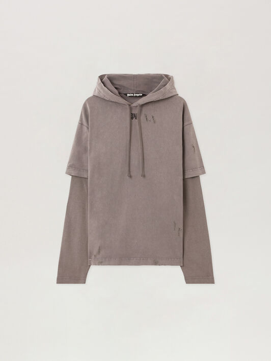 Monogram Distressed Hoodie PALM ANGELS Monogram Distressed Hoodie MEDIUM GREY - BLACK PMBB178F25FLE001