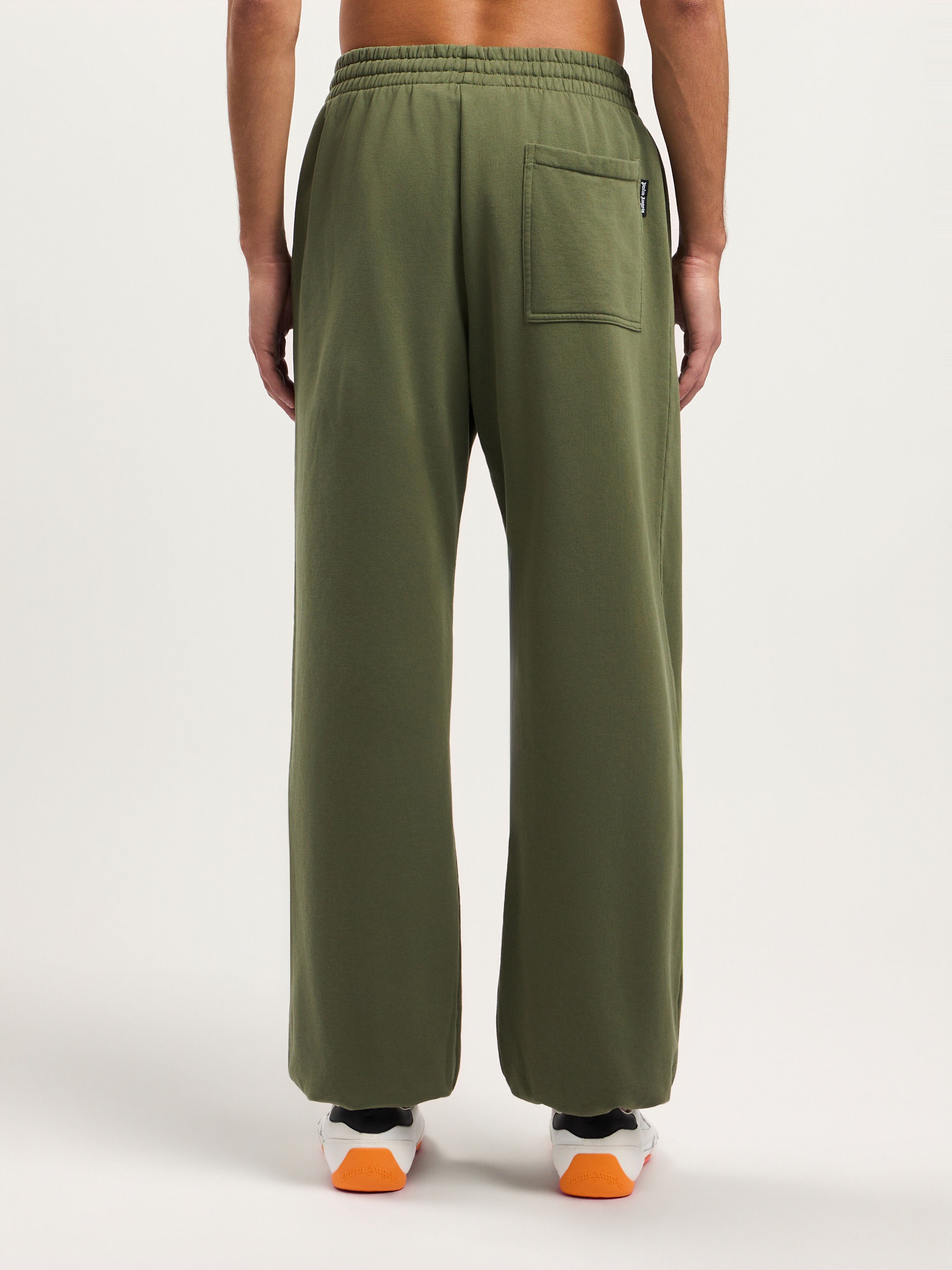 PALM ANGELS Waist Logo Sweatpants MILITARY GREEN LIME PMCH025S26FLE001