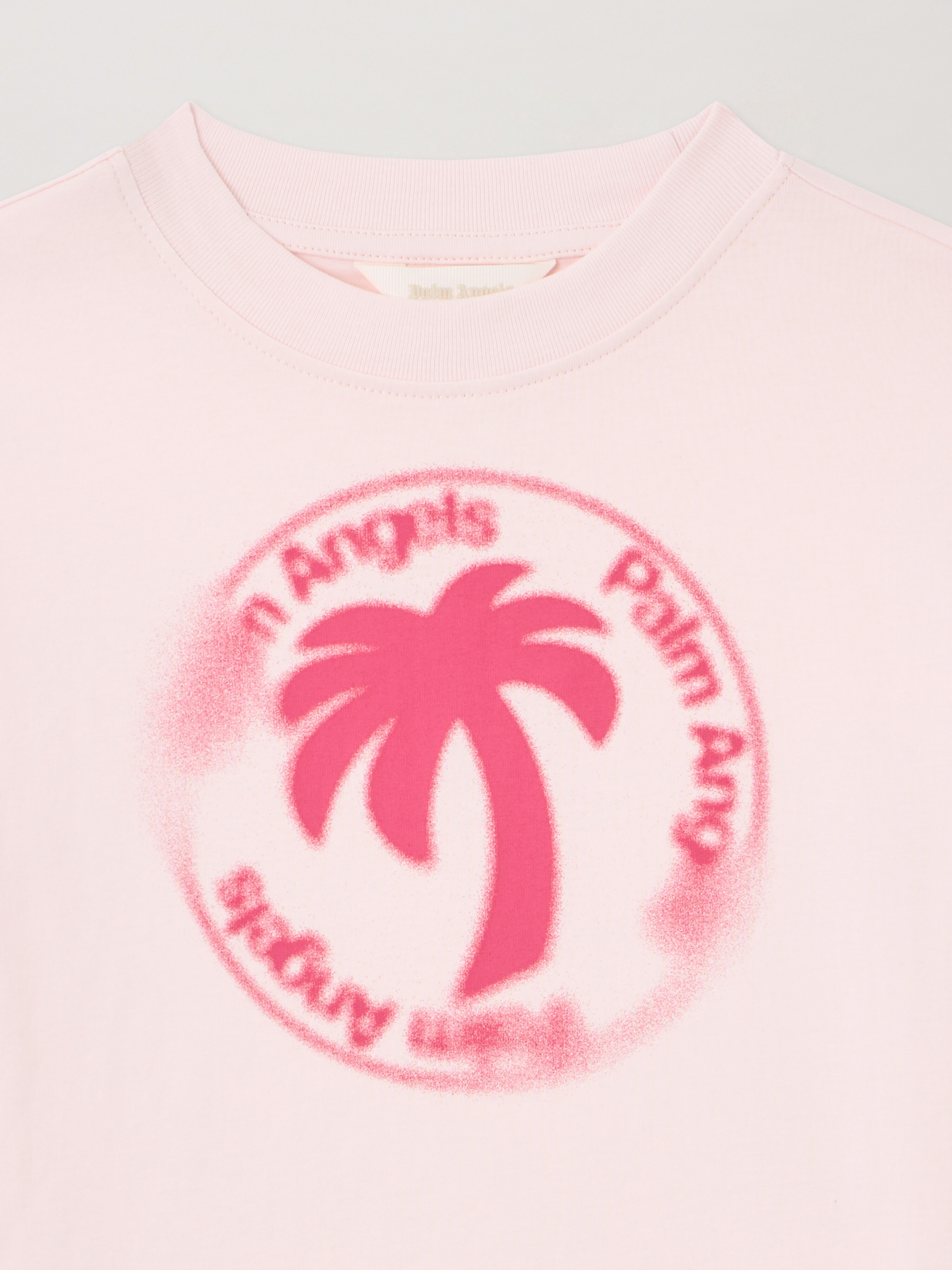 PALM ANGELS Palm Stamp T-Shirt ROSA/PINK PGAA002S26JER004