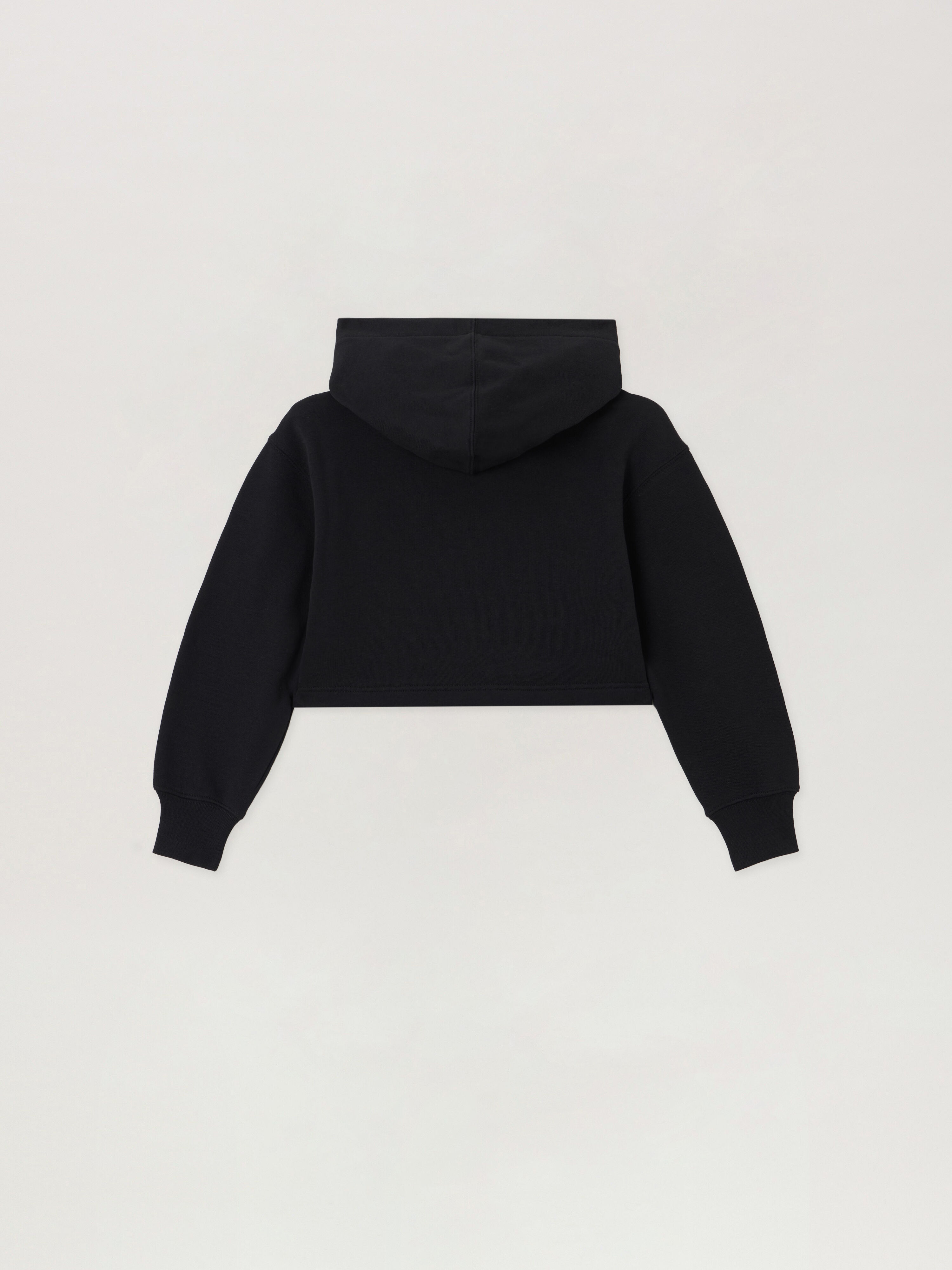 PALM ANGELS Shiny Studs Crop Hoodie NERO/BLACK PGBB006S26FLE001