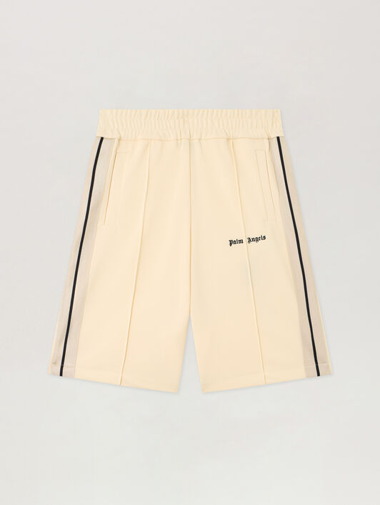 PALM ANGELS Classic Logo Track Shorts IVORY BLACK PMCL009S26FAB001