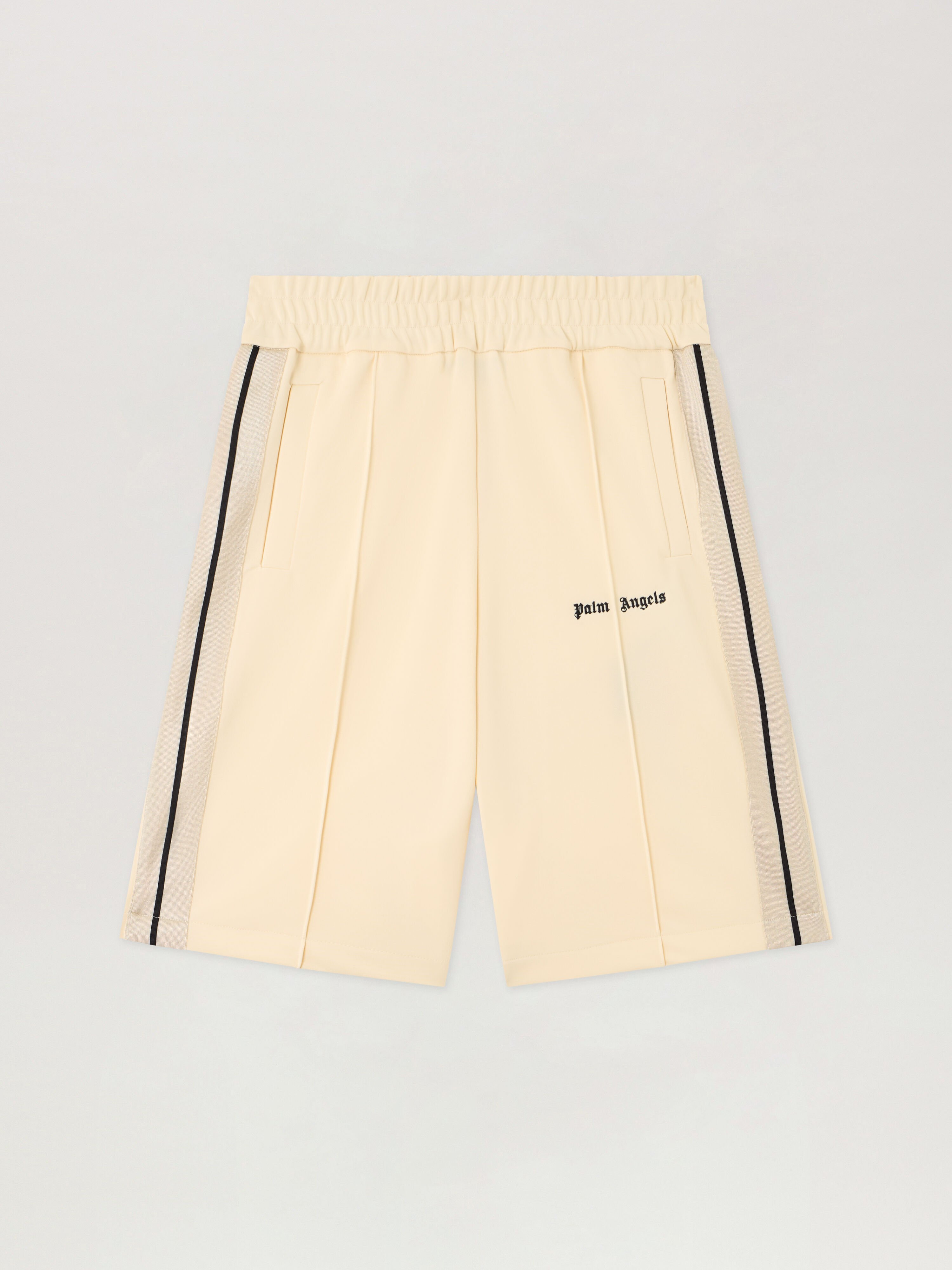 PALM ANGELS Classic Logo Track Shorts IVORY BLACK PMCL009S26FAB001
