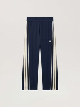 PALM ANGELS Palm Tree Striped Track Pants NAVY BLUE - OFF WHITE PAMCJ09W26FB01