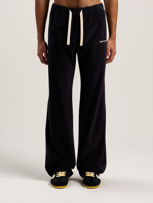 PALM ANGELS Classic Logo Cord Travel Pants ANTHRACITE - OFF WHITE PMCA141F25FAB001