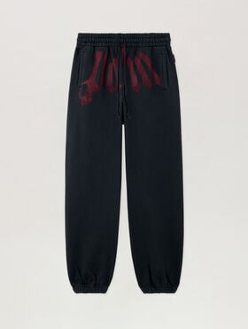 PALM ANGELS Big Waist Logo Sweatpants BLACK BURGUNDY PMCH025S26FLE003