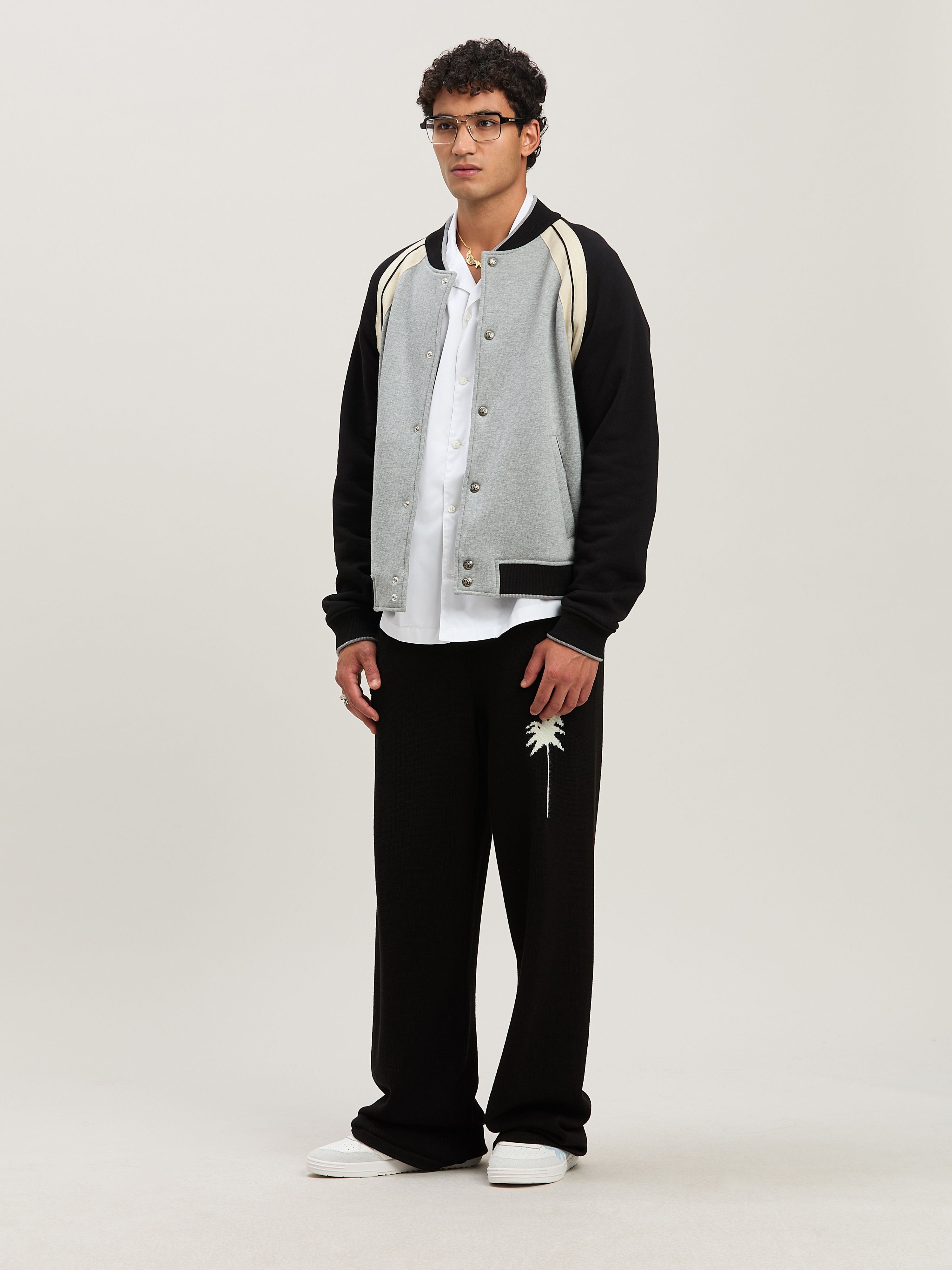 PALM ANGELS  Palm Inlay knit pants BLACK - OFF WHITE PMHG021S25KNI001