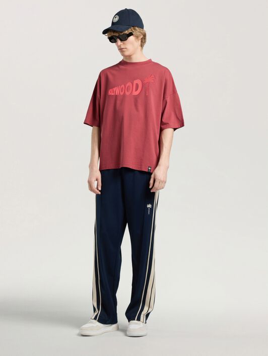 PALM ANGELS Sunset Blvd Palm Loose T-Shirt BRICK RED - RED PAMAA03W26JR07