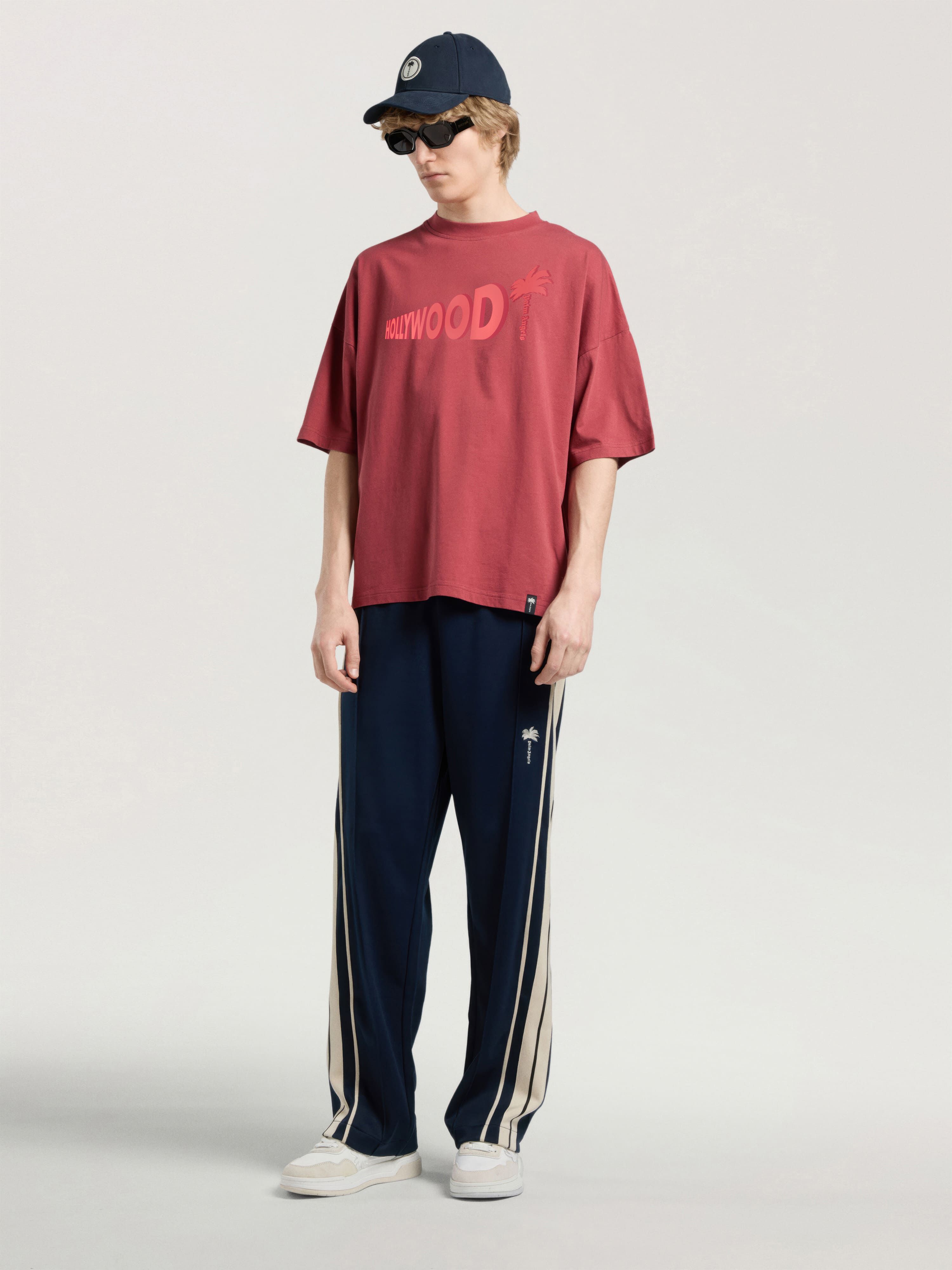 PALM ANGELS Sunset Blvd Palm Loose T-Shirt BRICK RED - RED PAMAA03W26JR07