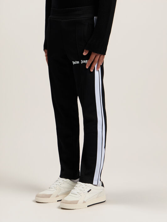 PALM ANGELS Slim Track Pants BLACK WHITE PMCJ005C99FAB001