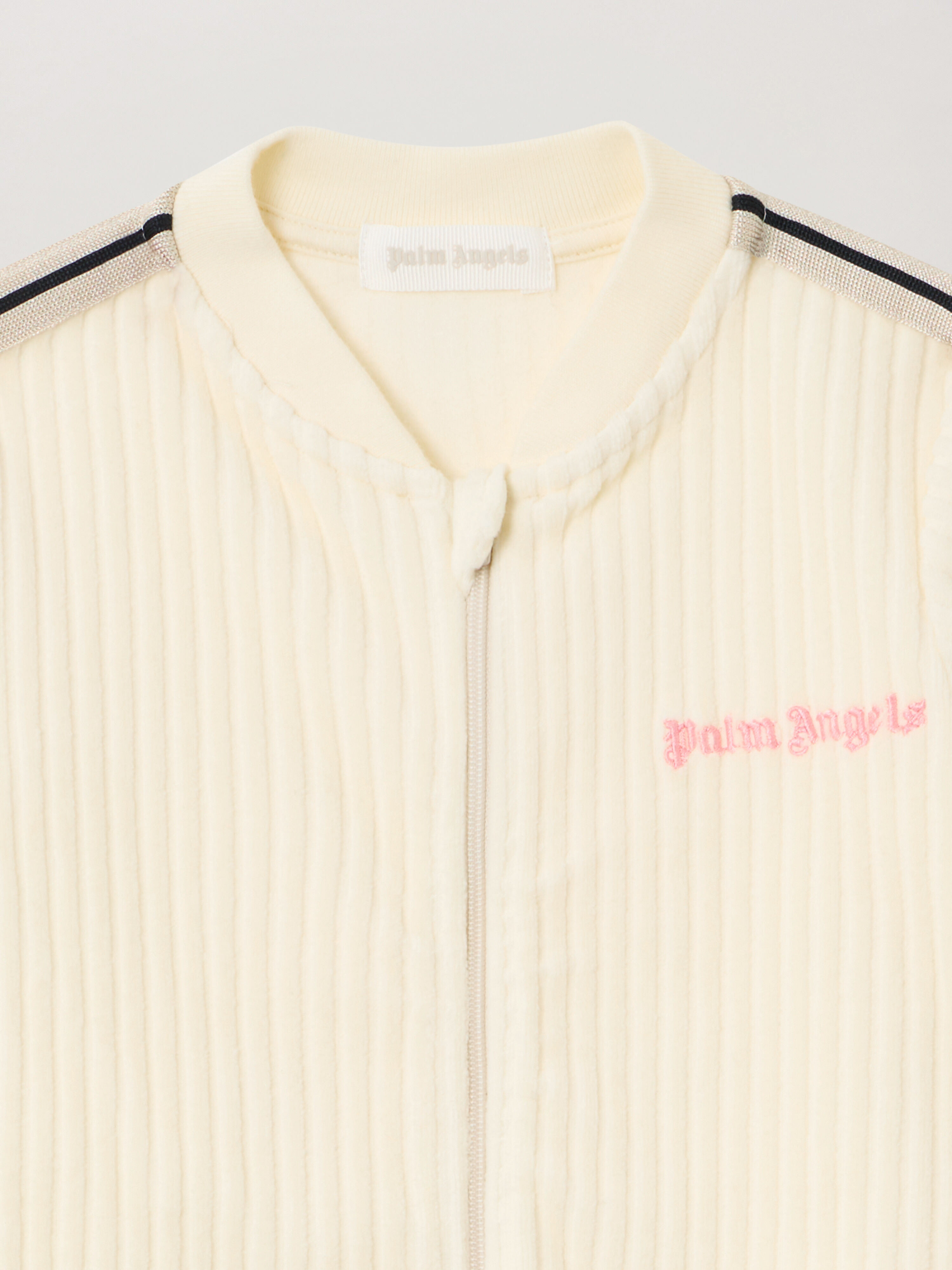 PALM ANGELS Pa Corduroy Track Jumpsuit OFF WHITE - SOFT PINK PG5X003F25FLE001