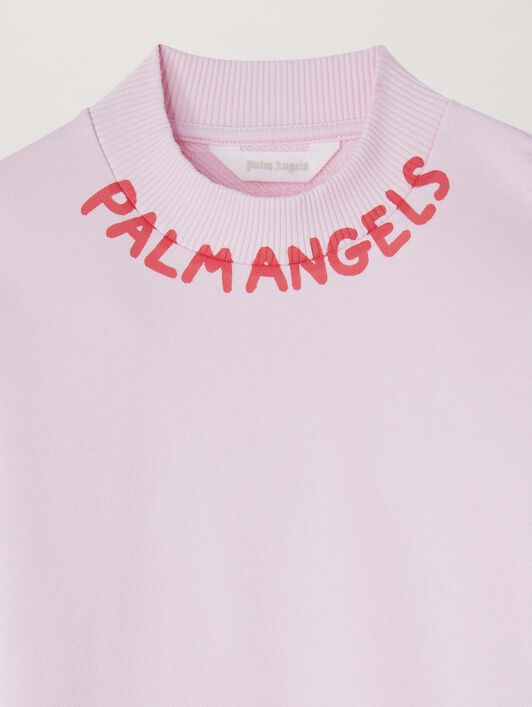 PALM ANGELS  Block Logo Sweatshirt ROSE PINK CHERRY PGBA013S25FLE002