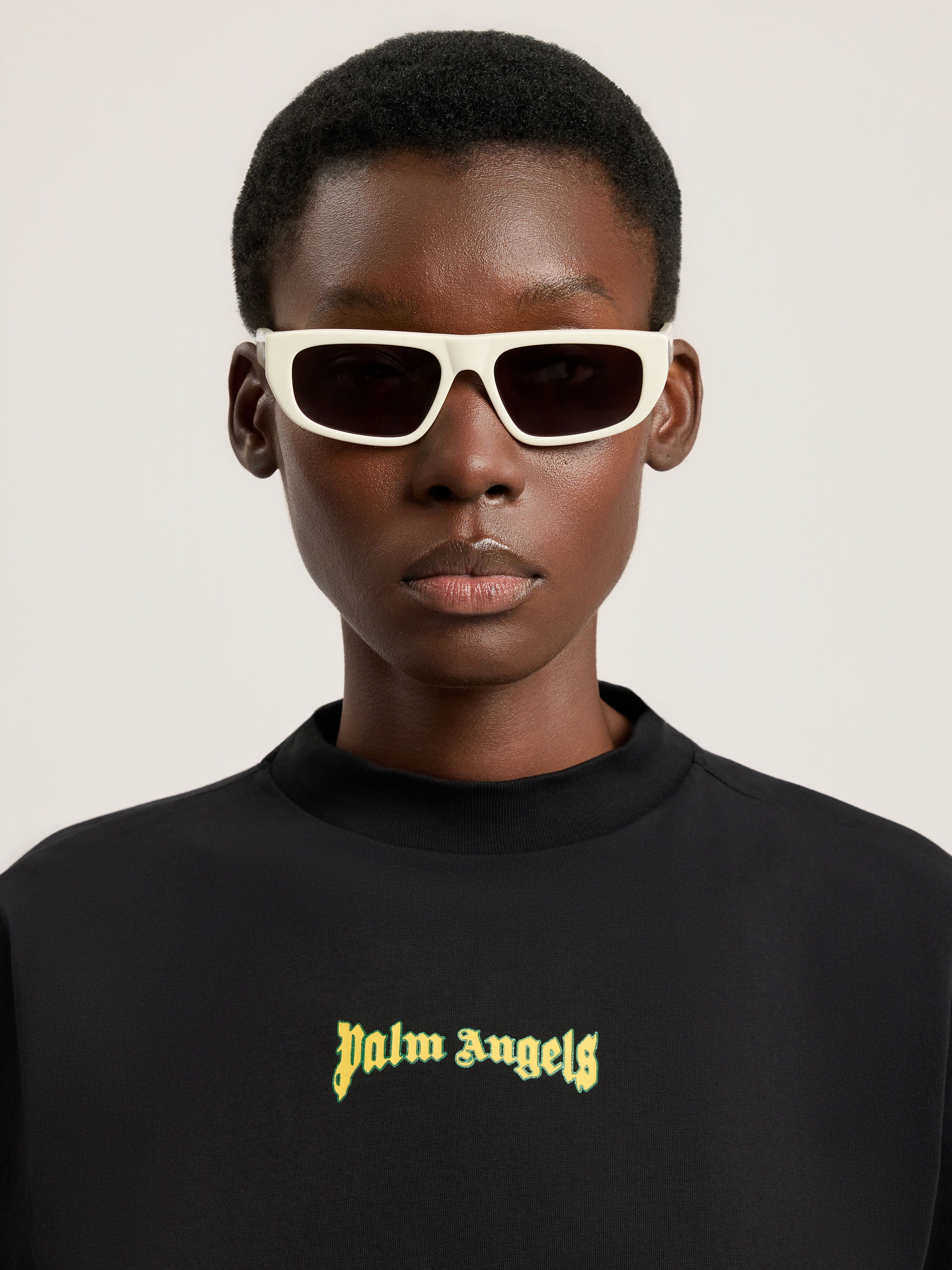 Ventura Black Lens Sunglasses PALM ANGELS Ventura Black Lens Sunglasses SHINY WHITE PA1024010754