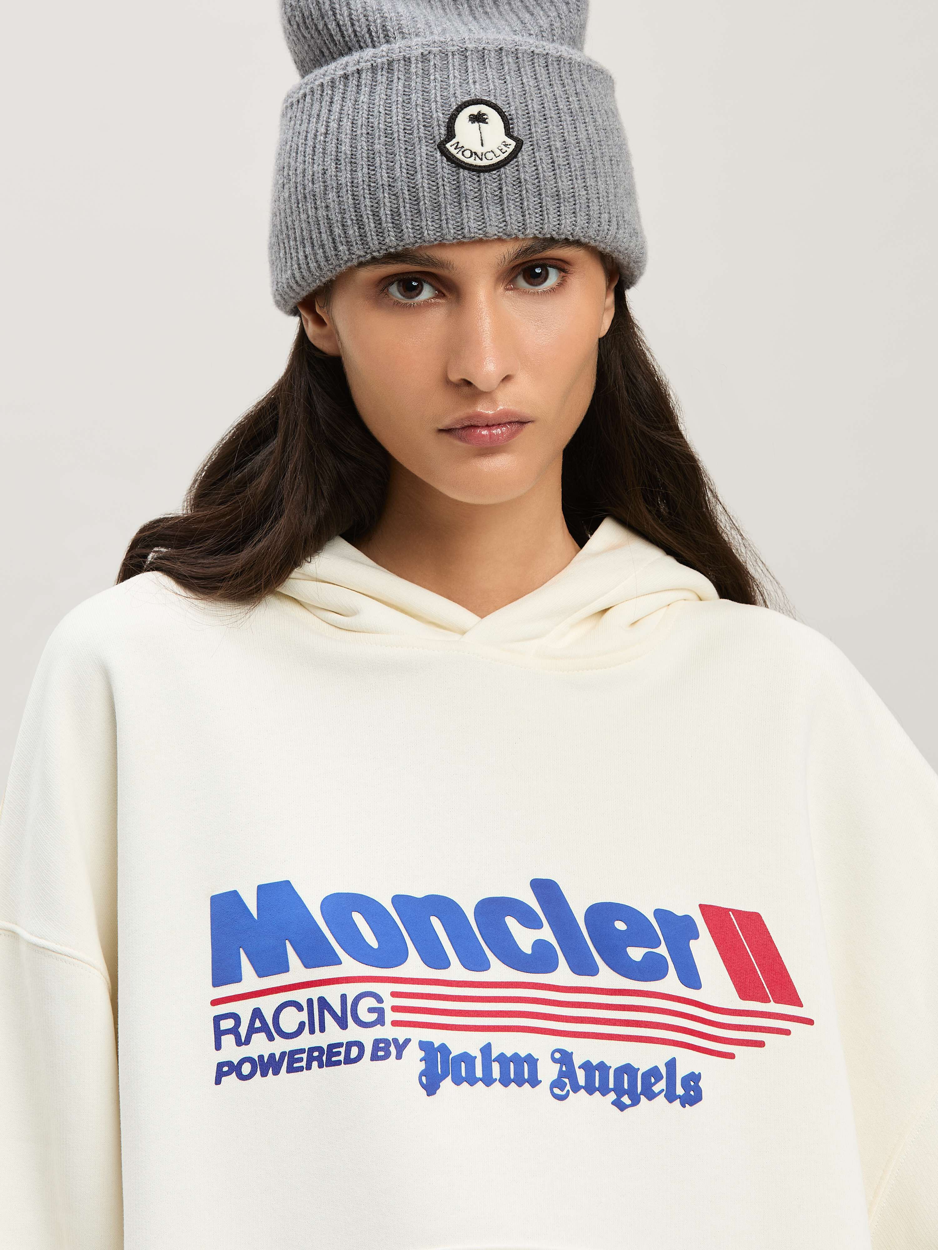 PALM ANGELS  Racing Hoodie Moncler x Palm Angels WHITE - BLUE PMBA08DT25FLE001