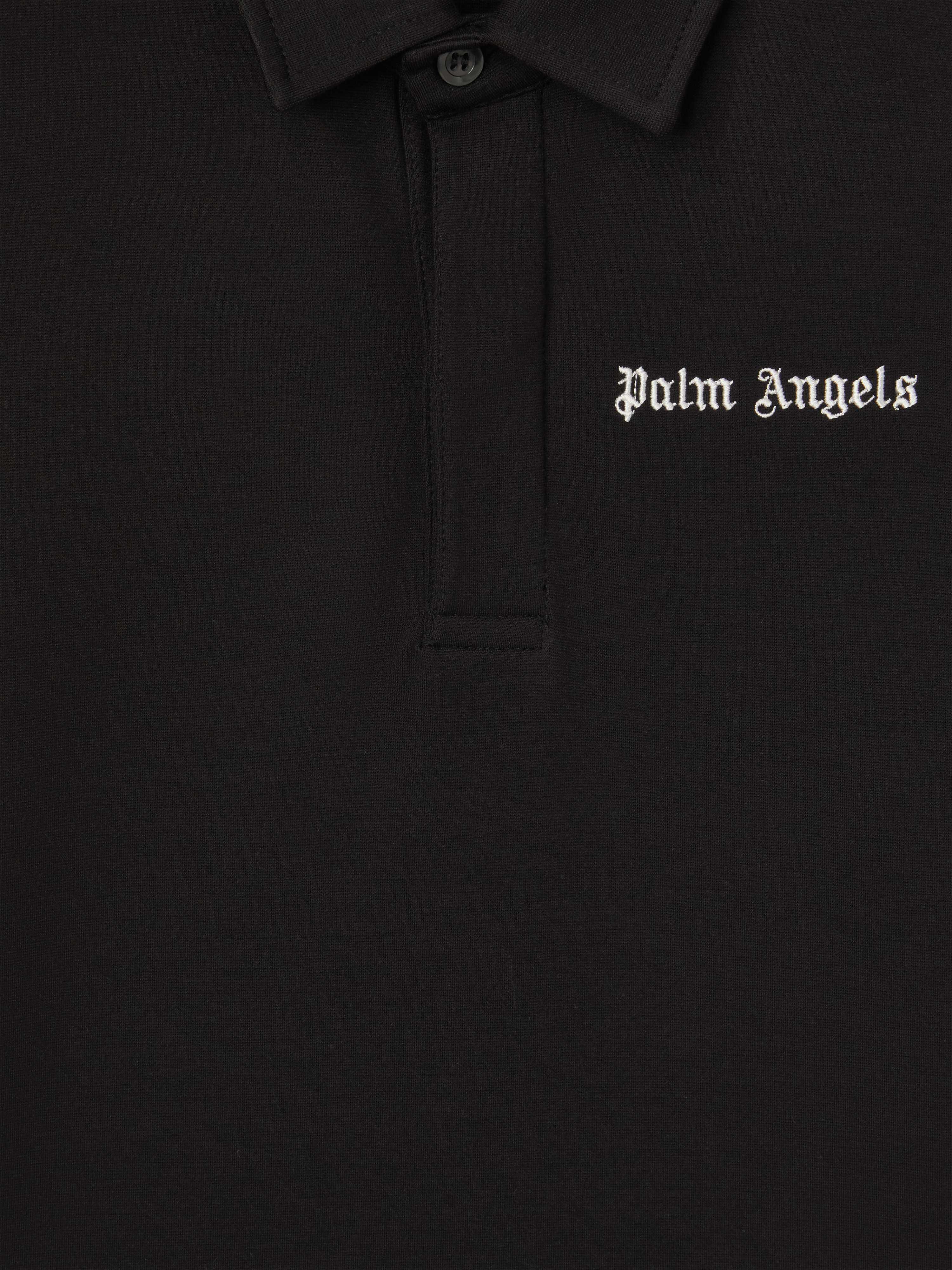 PALM ANGELS  Oversize Track polo shirt BLACK OFF WHITE PBBD013S25FLE001