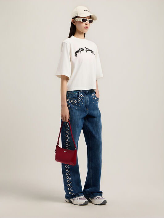 PALM ANGELS Classic Logo Giorgina Bag RED OFF WHITE PWNN03GS26LEA001