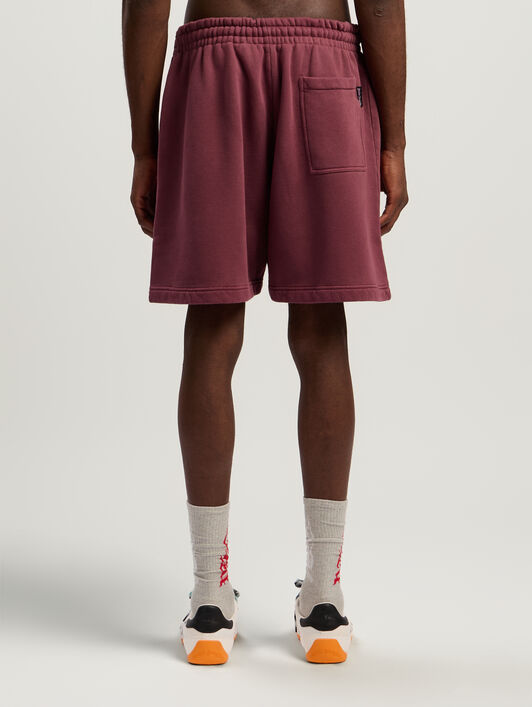 PALM ANGELS Waist Logo Sweatshort BURGUNDY - RED PMCI019F25FLE001