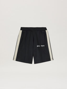 PALM ANGELS Track shorts BLACK - WHITE PBCL001C99FAB003