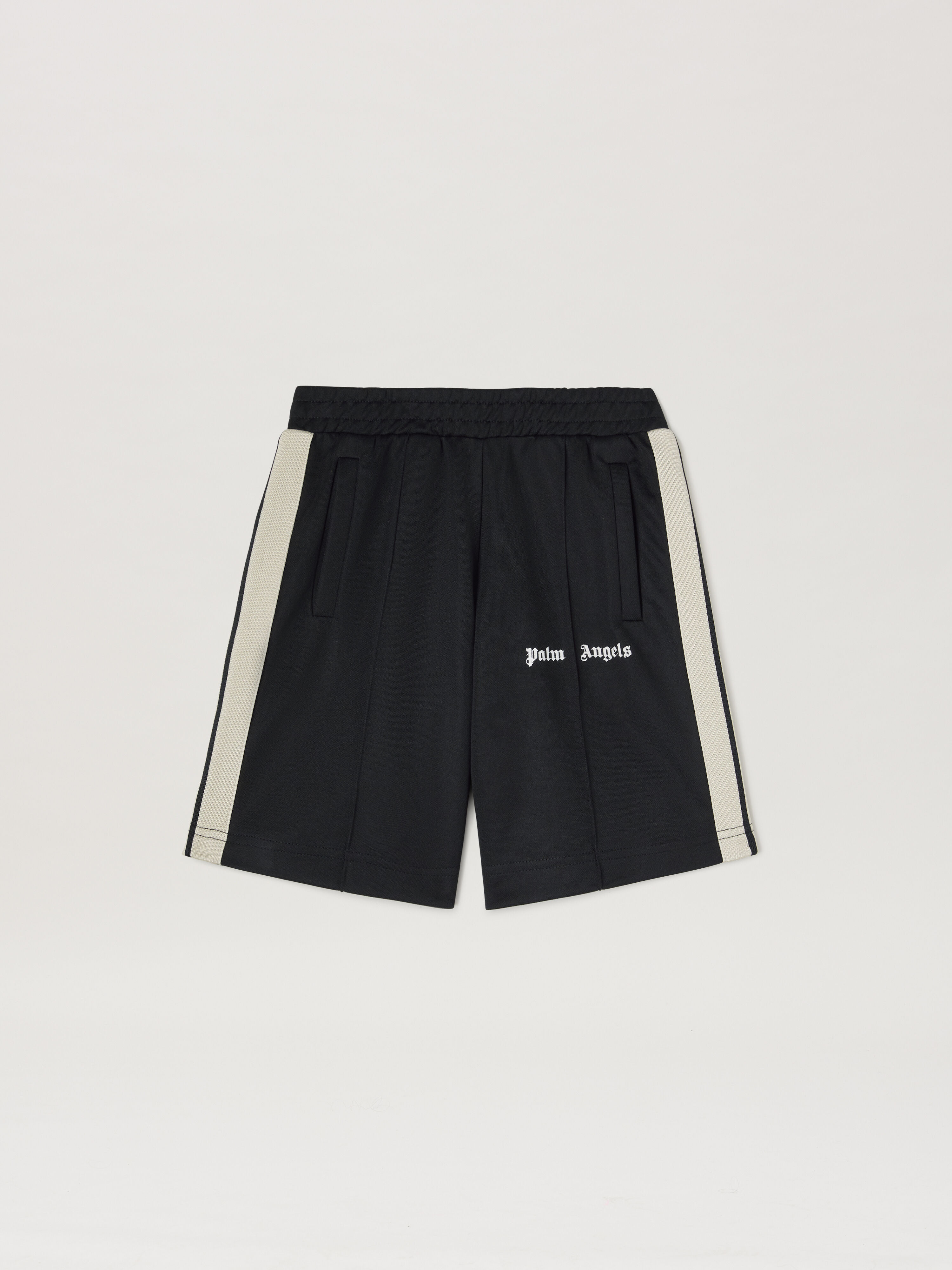 PALM ANGELS Track shorts BLACK - WHITE PBCL001C99FAB003