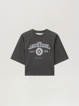 PALM ANGELS Dollar Cropped Tee VINTAGE BLACK - OFF WHITE PWAA07AF25JER001