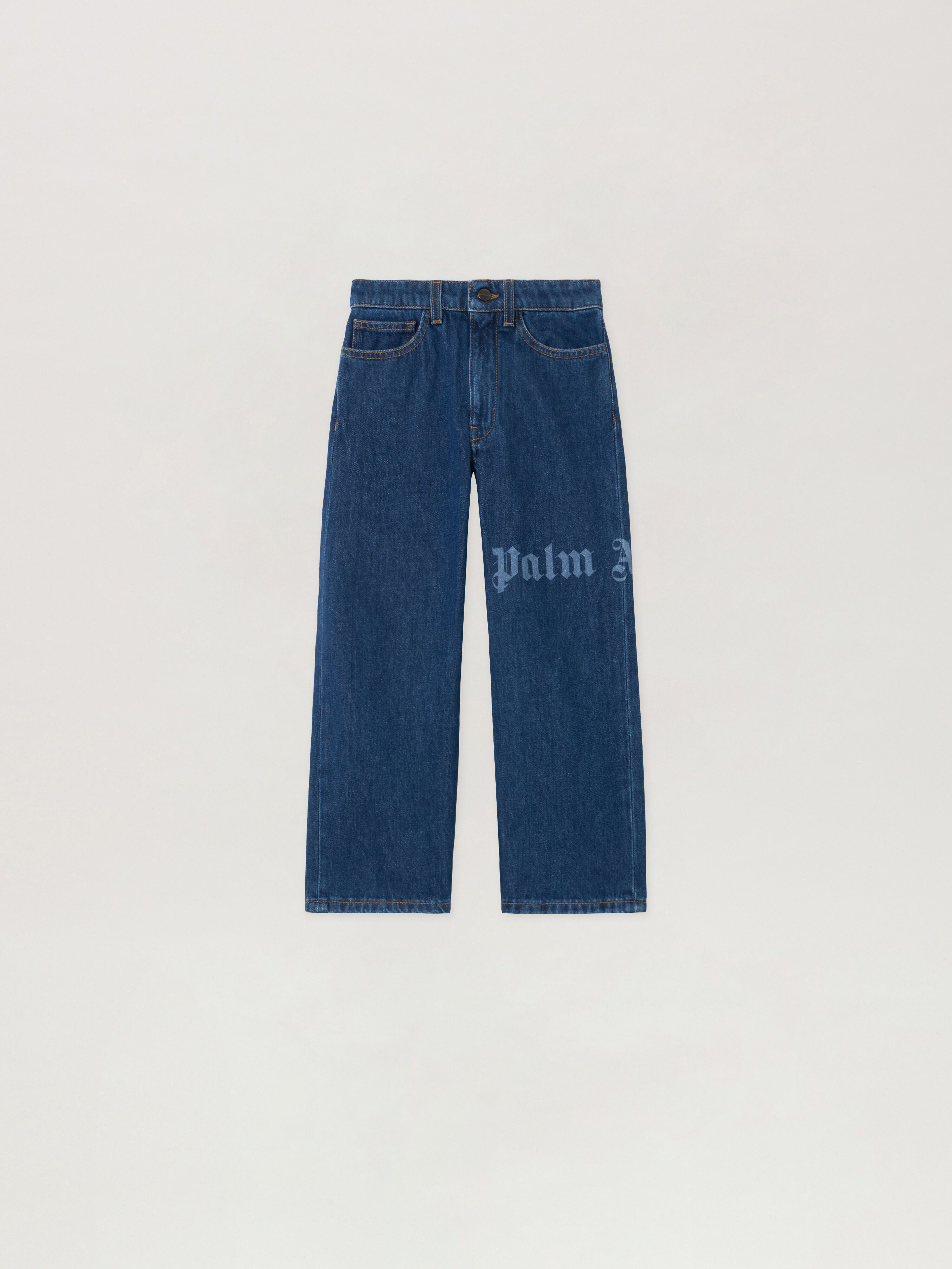 PALM ANGELS Classic Logo Denim Pants BLUE - LIGHT BLUE PBYA002F25DEN001