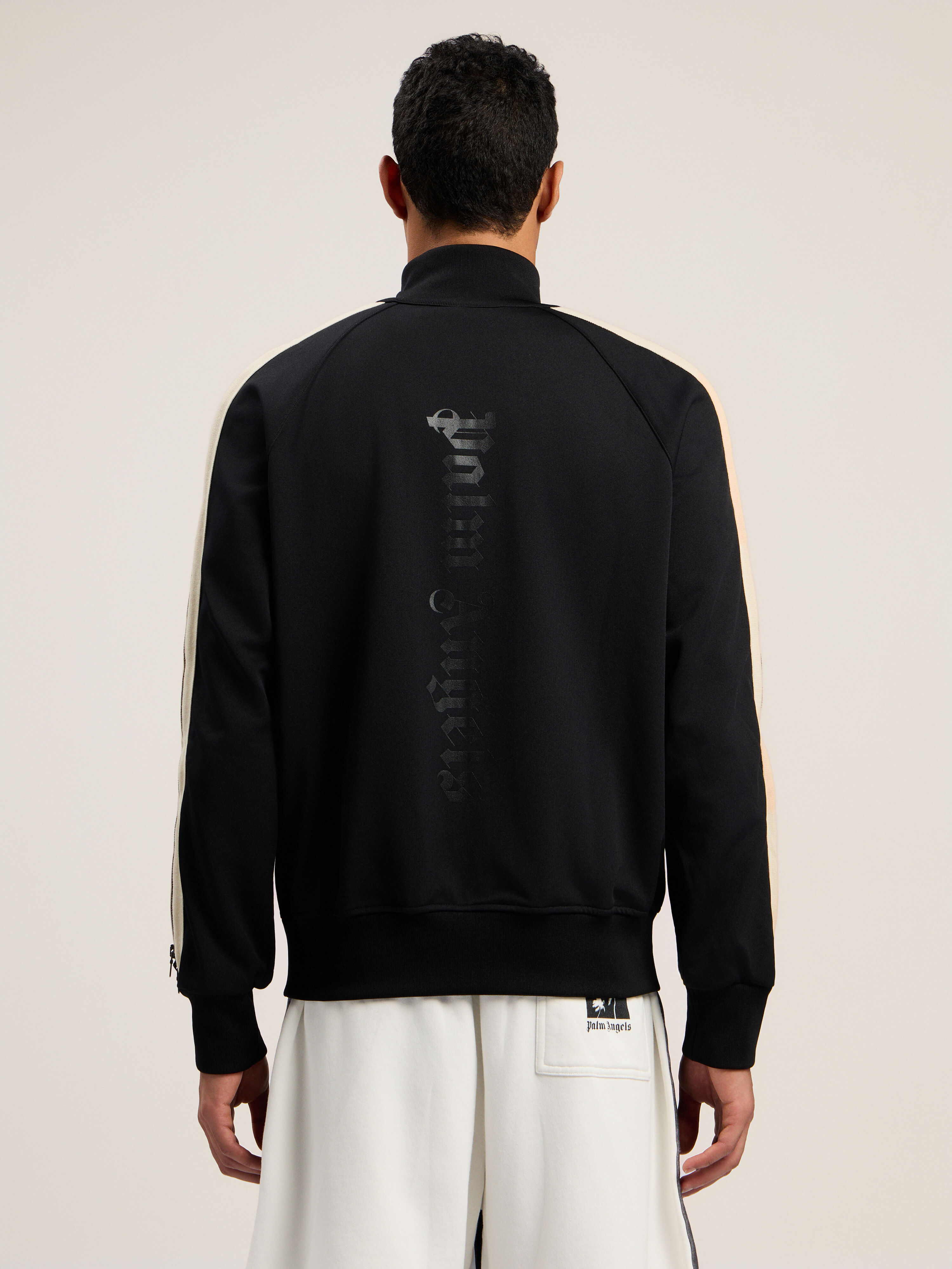 PALM ANGELS Performance Zip-Up Track Jacket BLACK - ORANGE PMBD08FF25FAB001